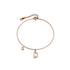 Solid 925 Sterling Silver Initial Crystal Personalised Alphabet Letter Bracelet Rose Gold Filled